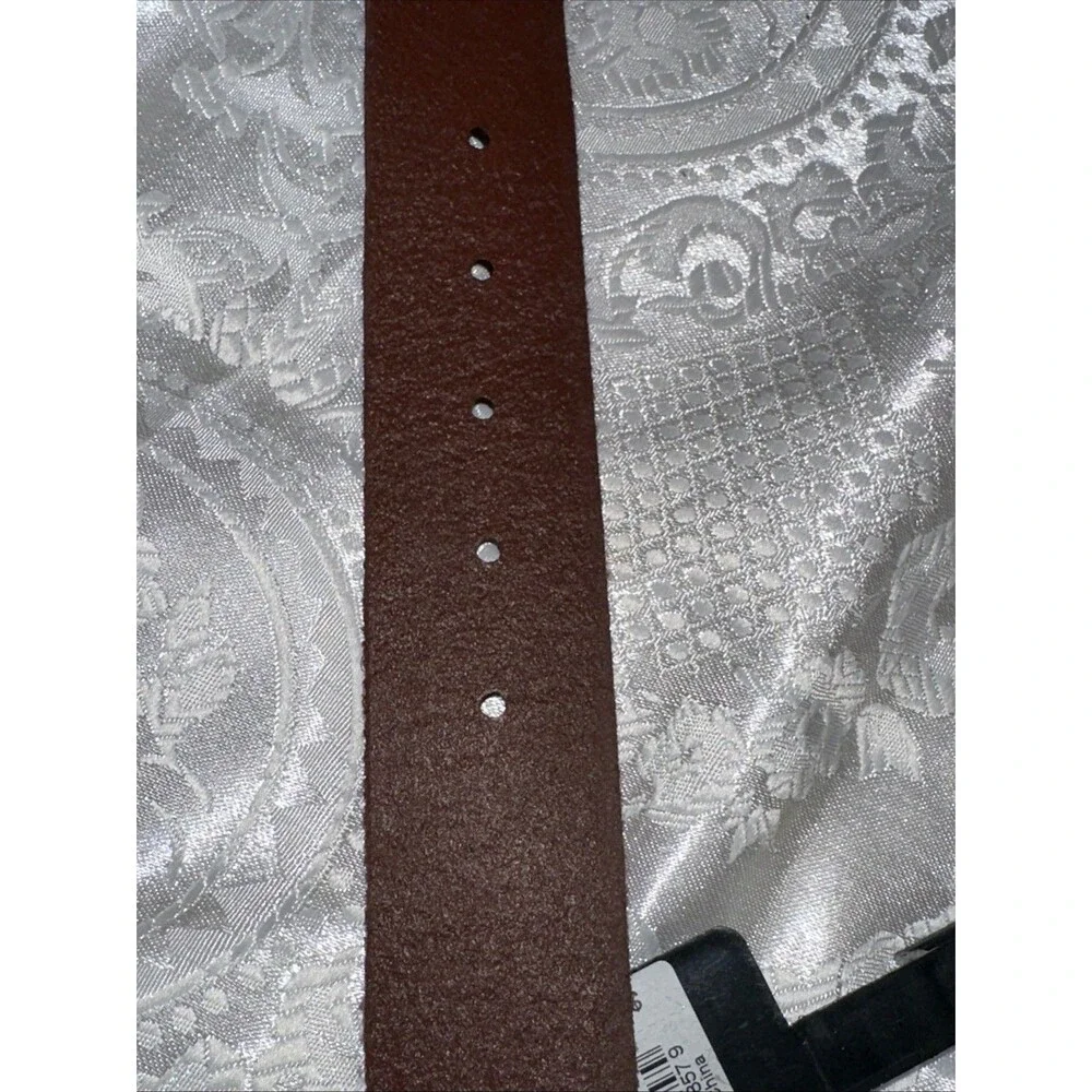 Larry Mayan SZ 8 Western Brown Leather Belt Bucking Bronco Buckle Mens